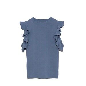 Japan Fashion Ruffle Sleeve Knit Top